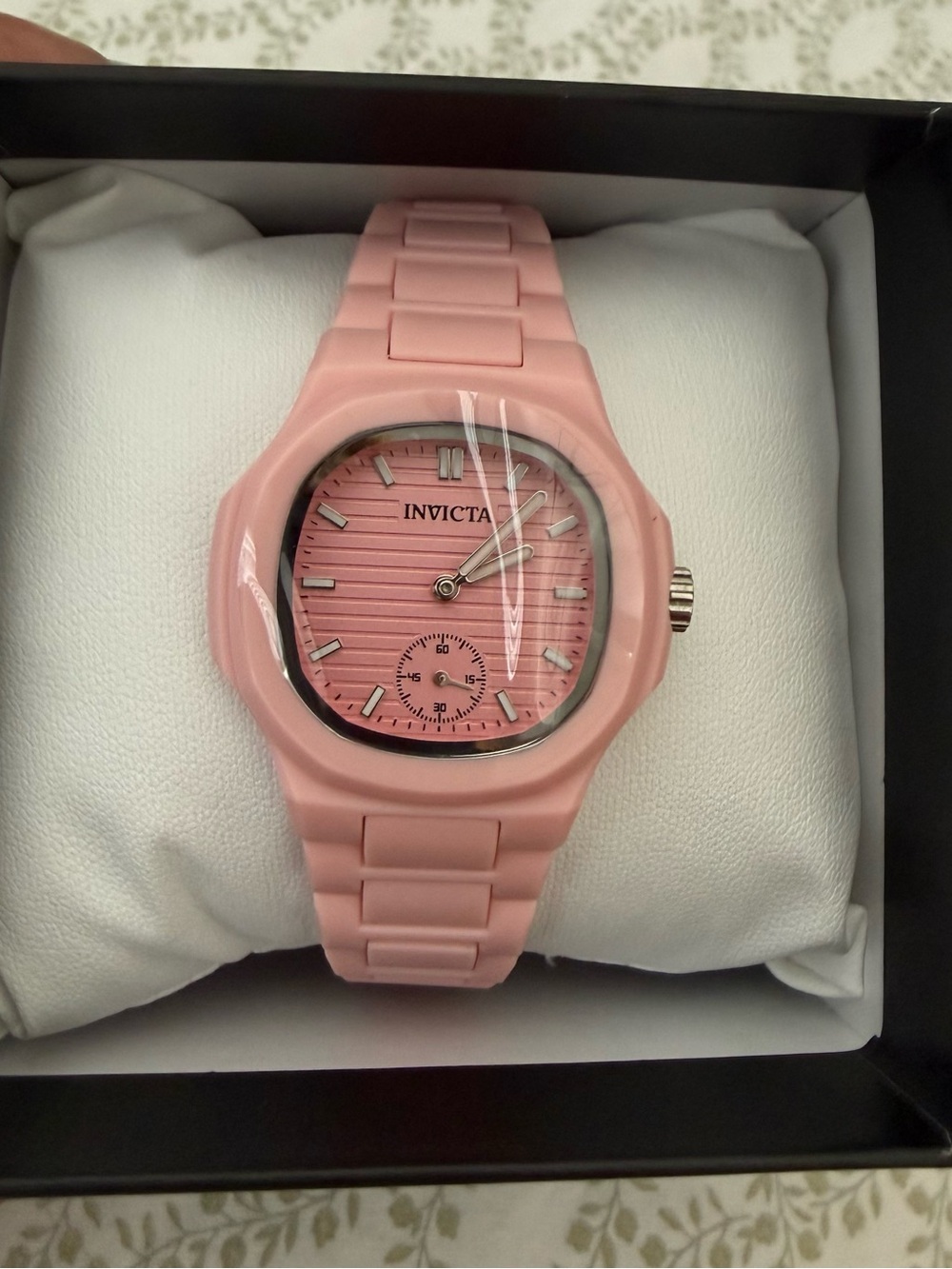 Invicta Pink Resin Ladies Watch with Subdial